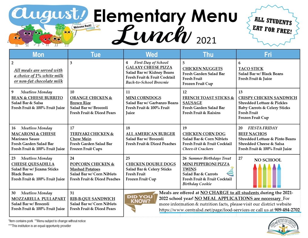 kankakee school district lunch menu calendar